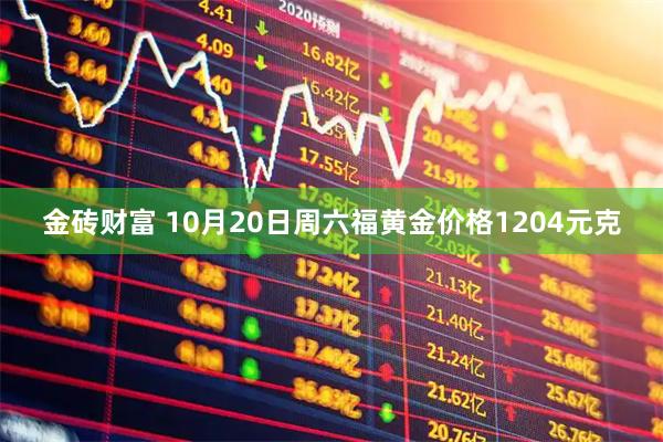 金砖财富 10月20日周六福黄金价格1204元克